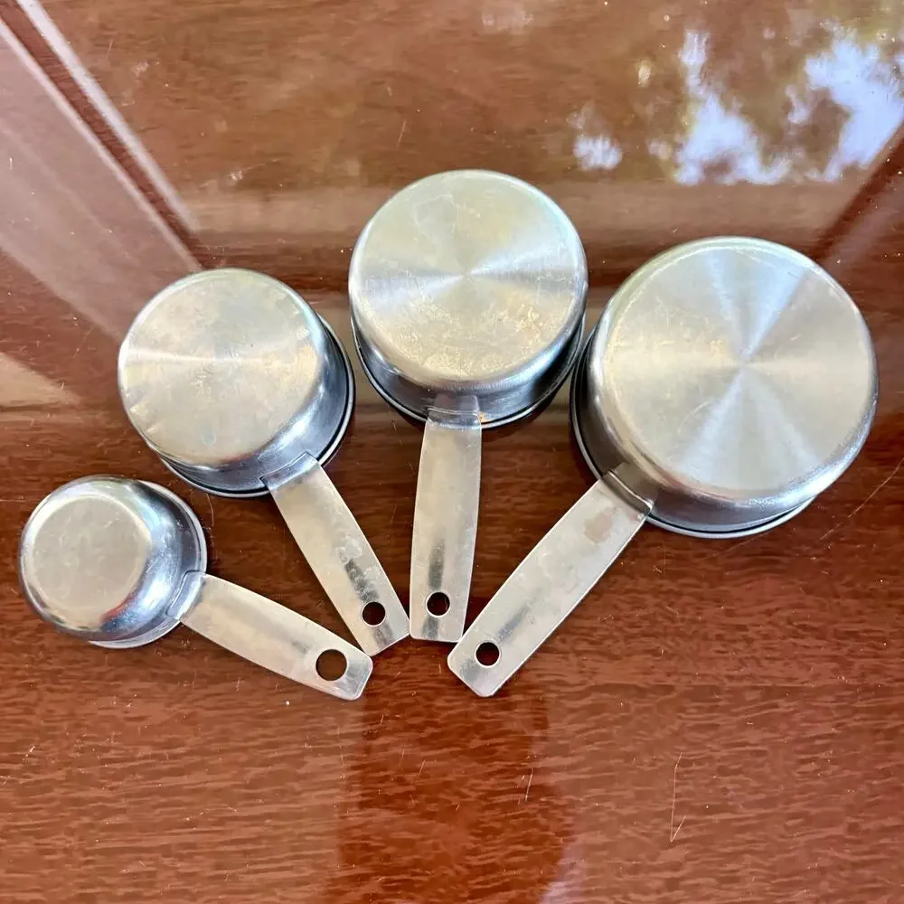 Vintage EKCO Stainless Steel Measuring Cups Set, 4 Piece Kitchen